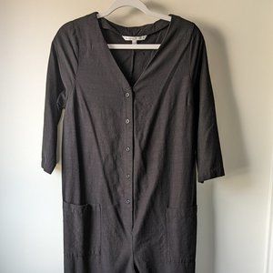 The Nines by Hatch Deep V-Neck Jumpsuit Size Medium Black Long Sleeve Maternity
